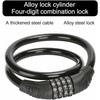 Bike Lock - JEWEL BOX - 15mm X 600mm - 4-Digit Code - Steel - Black