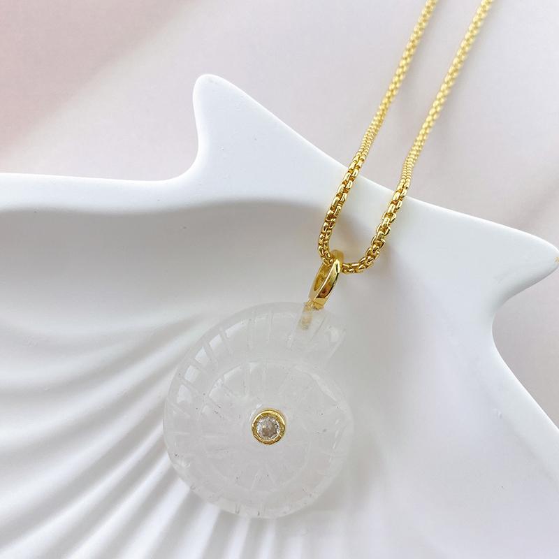 Snail Shell Shaped Carved Natural Crystal Stones With Zircon Amethyst Quartz Tiger Eye Gemstone For Diy Necklace Pendant