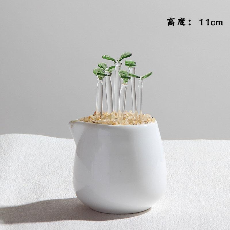 Handmade Glass Blown Cactus Cute Crystal Art Cactus Statue Collection Desk Desktop Simulation Plant Decoration