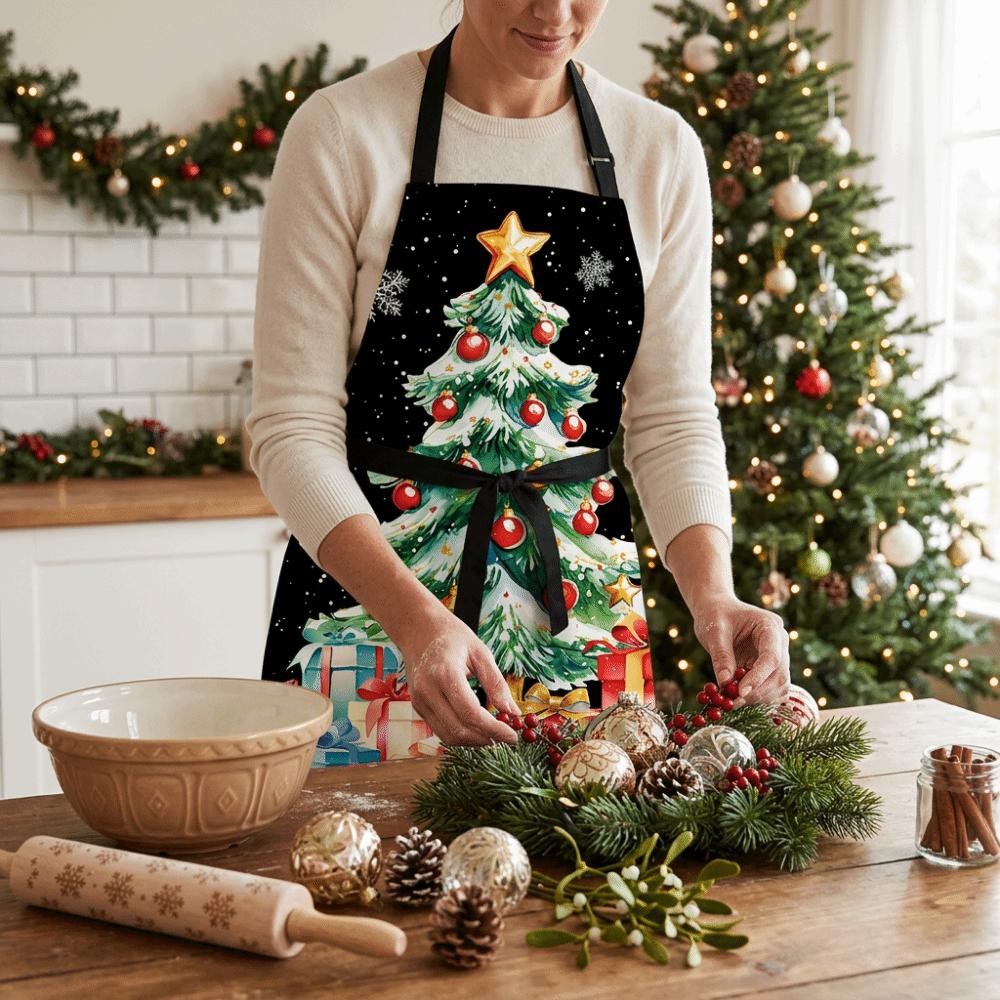Reindeer Kitchen Baking Apron Snowman Waist Apron Reusable Christmas Santa Claus Apron Kitchen