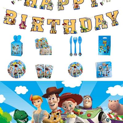 Toy Story Birthday Party Disposable Tableware Set: Plates, Cups, Towels for Boys' Decorations