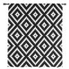 Geometric Square Texture Black White Sheer Curtains for Living Room Decoration Window Curtain Kitchen Tulle Voile Organza Drapes