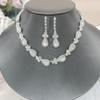 Jewelry, Ladies Silver Sparkling Crystal Necklace Earrings Set