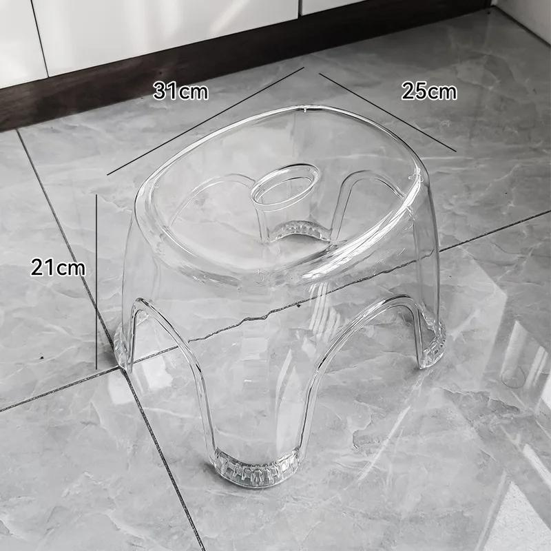 Bathroom Acrylic Shower Non-slip Stool Transparent Small Low Stool for Kids Home Living Room Bathroom Simple Modern Furniture