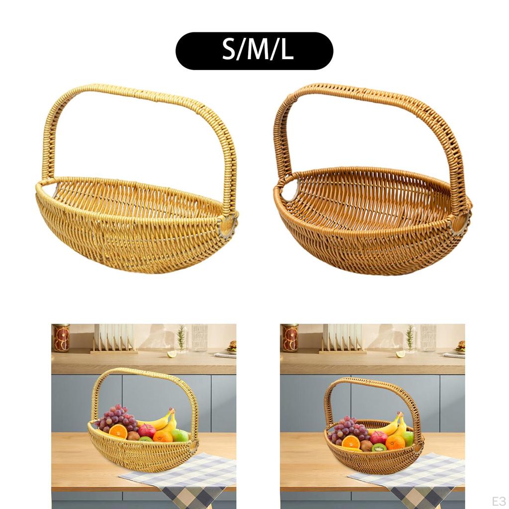 Flower Basket Picnic ,Storage Handwoven Hand Basket,Woven for Sundries Gifts