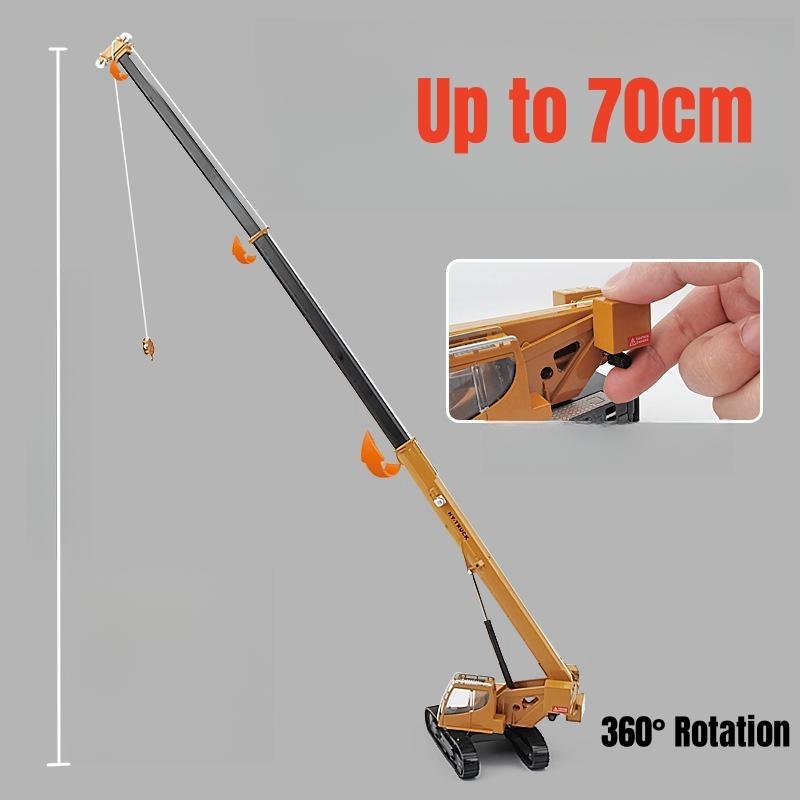 1/55 Wheeled Truck Ladder Crane Car Toy for Children Diecast Miniature Vehicle Engineering Model Collection Gift for Boys