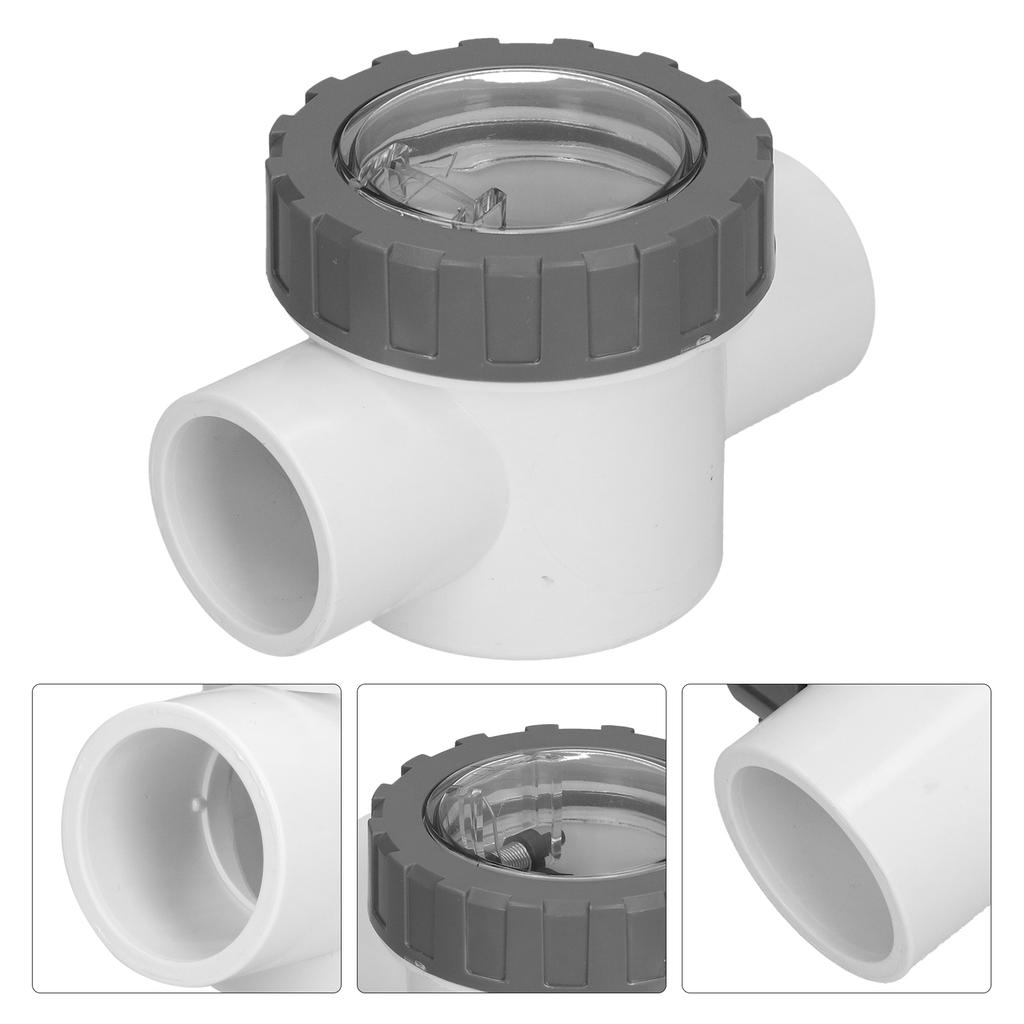 PVC Check Valve Swimming Pool Transparent NonReturn Valve Replacement Accessories(V501A )