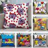 Mr. Men and L-Little Miss Pillow Case Plush Fabric Soft Double Sided Print Home Sofa High Quality Cushion Cover Throw