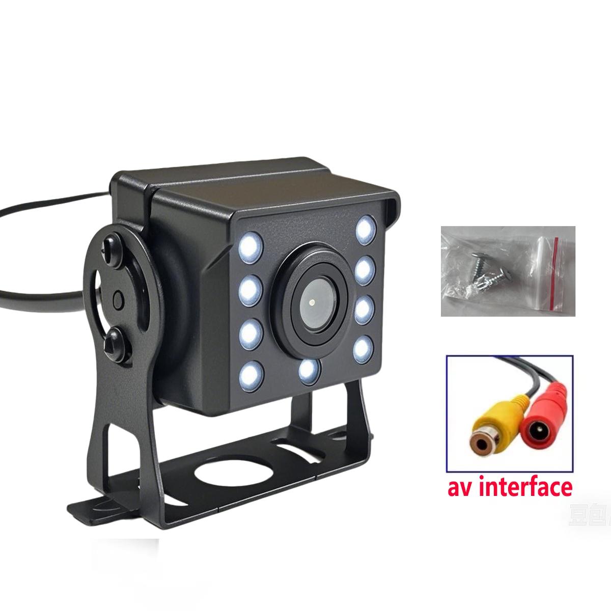 HD car reversing camera car 12-24V bus night vision waterproof reversing camera monitoring waterproof sunscreen CCD AV
