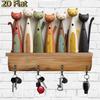 2D Flat Wooden Key Hanger Colorful Cat Animal Key Holder Multi-Function Key Holder  Bathroom