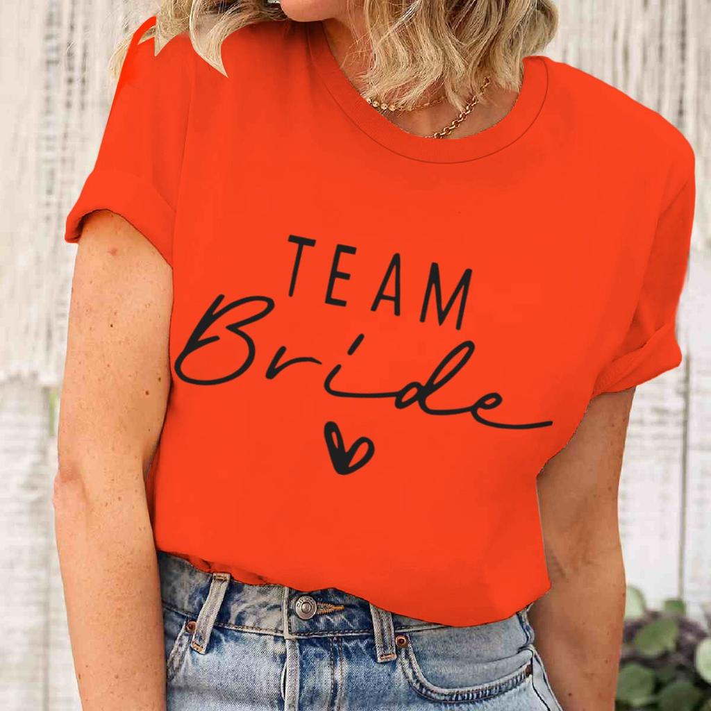 Summer Tops Team Bride Vintage Shirt Future Bride Wedding Bachelorette T-Shirts Short Sleeve Unisex Bride Team Wedding Party Tees