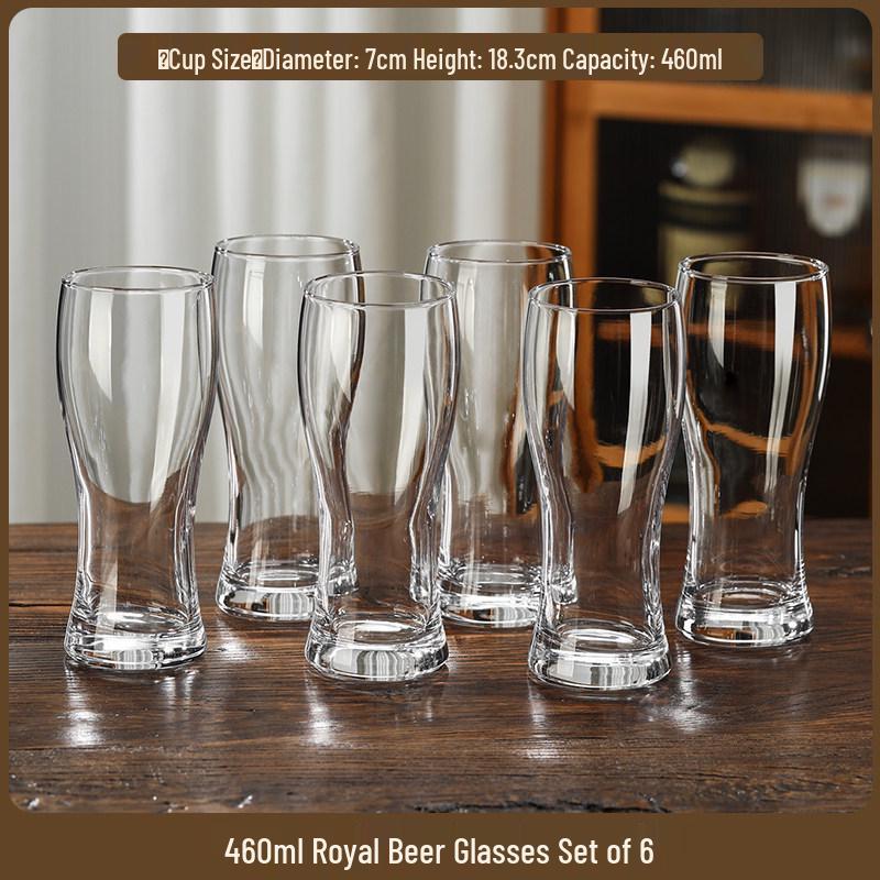 2025 Large Capacity Craft Beer Mug Set - Commercial Grade, Customizable, Thickened Glass for Home and Bar Use