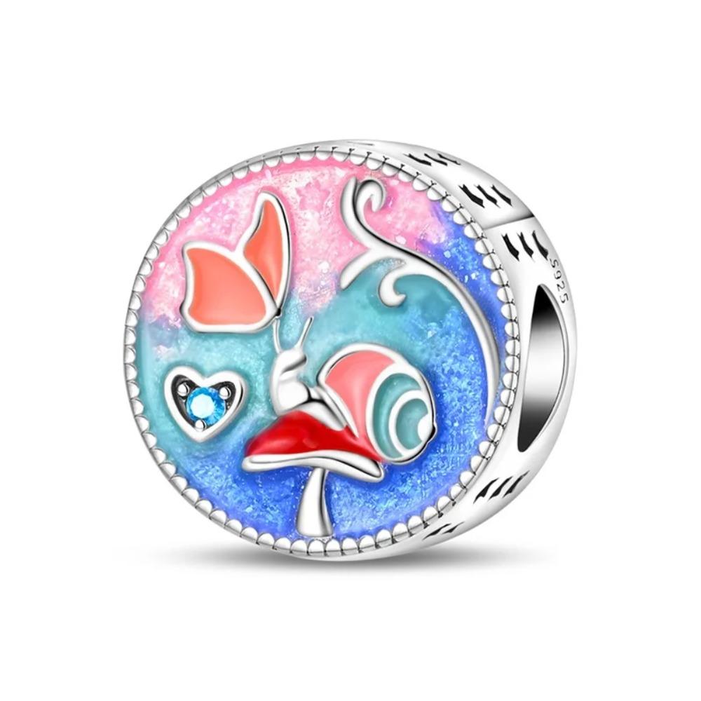 925 Silver Unicorn Pendant Noctilucent Charm Bead DIY Princess Bracelet Colorful Jewelry Gift for Women