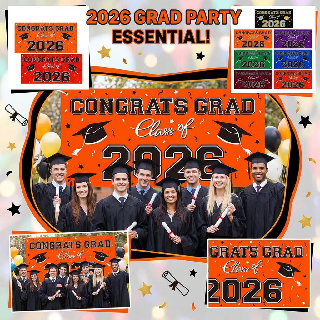 100cm 2026 Graduation Party Background Cloth Banner Graduation Party Photography Props Banner Hanging Cloth