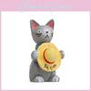Resin Standing Cat Holding Straw Hat Ornament For Living Room Decoration And Photo Shoots