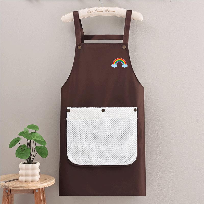 Fashionable Water-Repellent Sleeveless Kitchen Apron with Detachable Towel