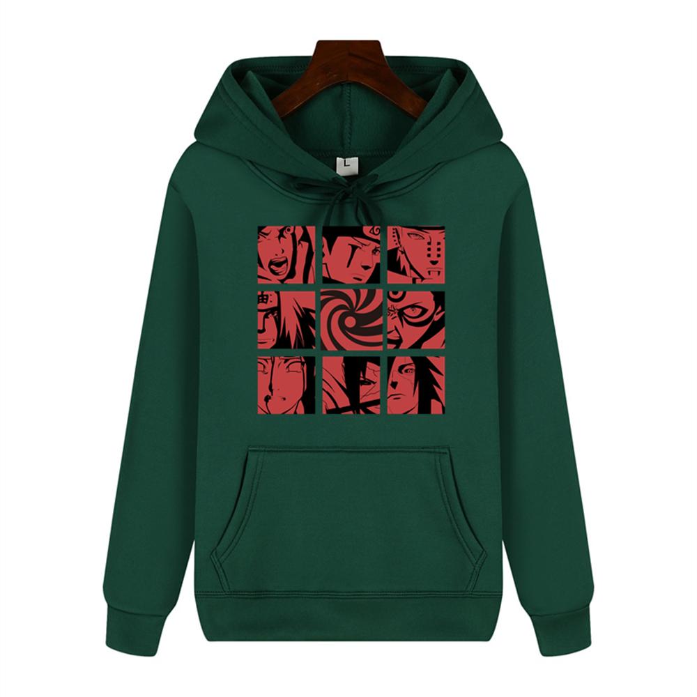 Naruto creative Dziewięć nadruków w kratkę Jesień i zima wygodna miękka gruba męska wysokiej jakości swobodna moda ciepła bluza z kapturem