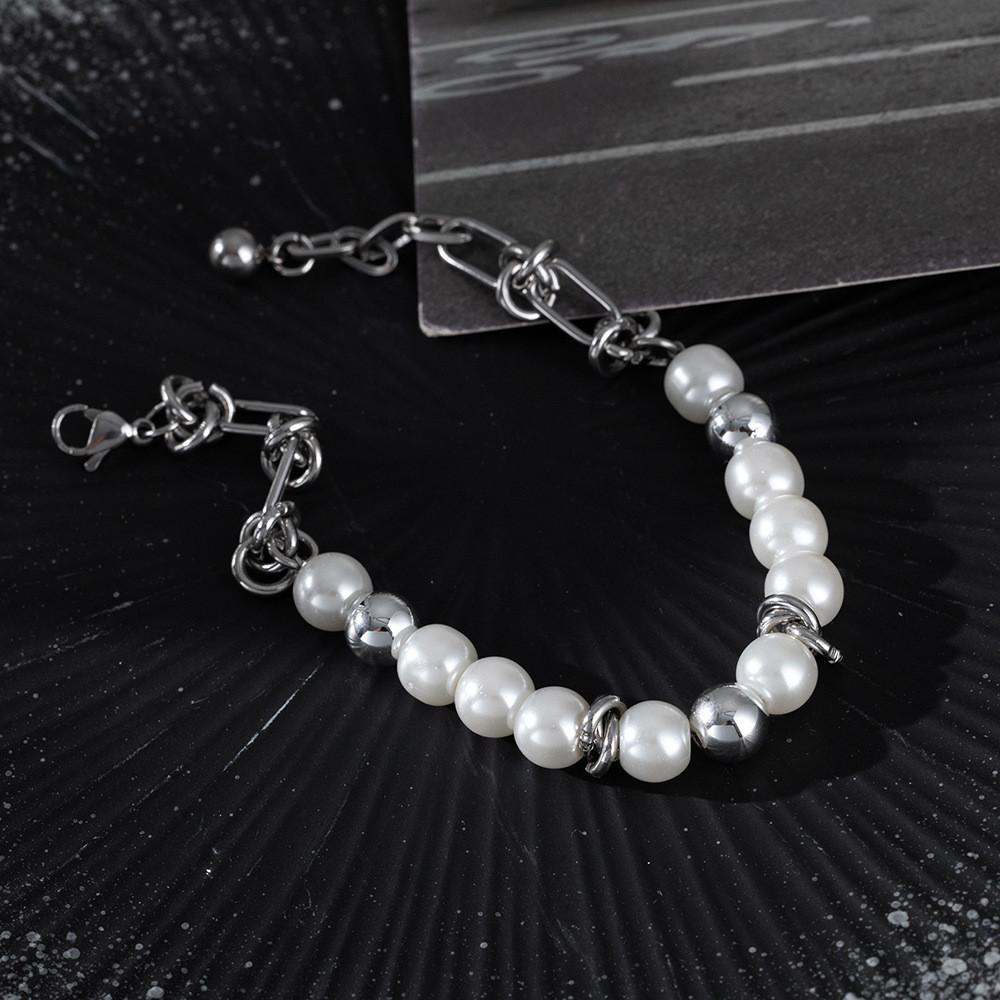 Minimalist Stainless Steel Pearlstyle Bracelet For Women And Men Gift Ideas
