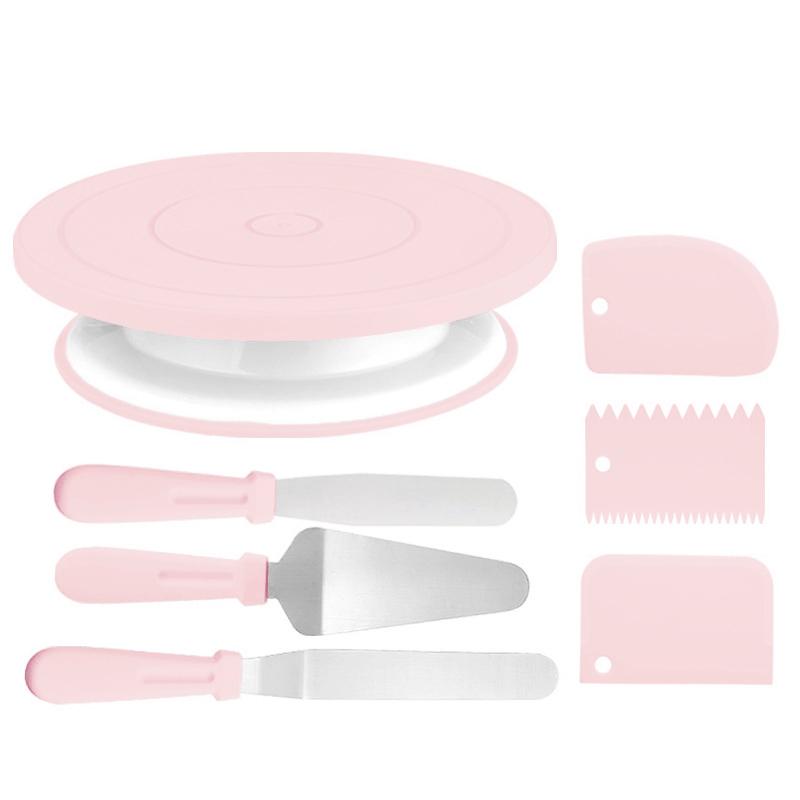 FAIS DU Macaron Cake Turntable Set with Cream Nozzles Scrapers Upgraded Revolving Cake Stand Tools for Baking Pastry Decorations