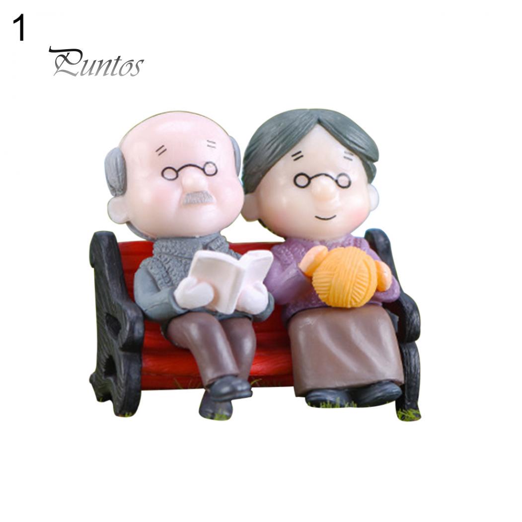 

Миниатюрный ландшафт бабушка и дедушка на скамейке 1#