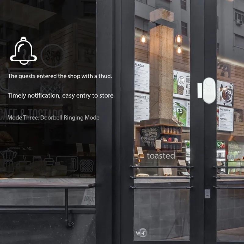 0-120dB צליל 2 ב-1 אזעקת רטט ופתיחה לדלת וחלון עם 5 רמות רגישות לרטט, סוללות AAA ושלט כלולים