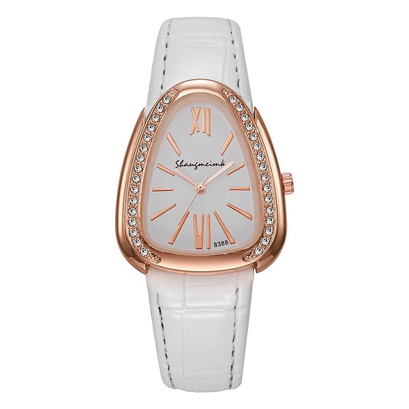 

Модные женские кварцевые часы с циферблатом в форме змеи, повседневные наручные часы с кожаным ремешком для женщин, часы в подарок, reloj mujer белый