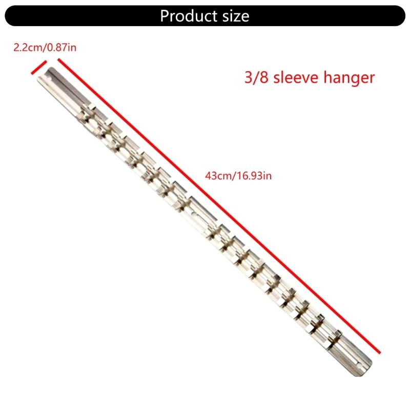 Steel Socket Rack Holder Tool Organizer Wall Mounted Socket Rail Holder Simple Installs for Garage & Workshop Storage