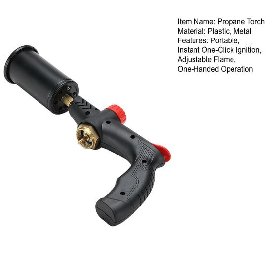 Propane Torch with Safety Lock Adjustable Flame Bonfire Torch for Outdoor BBQ And Weed Burning Charcoal Igniter (No Tank)