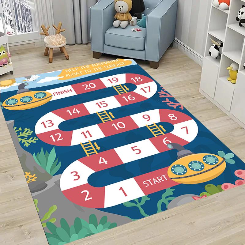 Children's Hop Count Hopscotch Early Education Carpets for Home Living Room Kids Bedroom Sofa Doormat  Floor Rugs Anti-slipDecor