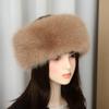 Soft Lady Warm Empty Hat Coldproof Fluffy Elastic Hair Bands Plush Faux Fur Headband Outdoor