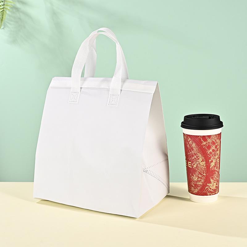 Disposable Insulated Non-Woven Bag with Adhesive for Milk Tea & Coffee Refrigeration