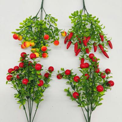 1PC Fortune Fruit Simulation Flower Fugui Fruit Ornament Plastic Flower Foam Berry Kumquat Eucalyptus Home Furnishings