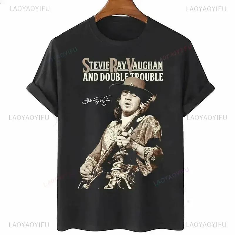 Man Woman Tee Stevie Ray Vaughan Guitar Blues Rock Legend SRV Unisex O-neck Fashion Graphic T Shirts Men Streetwear Clothing