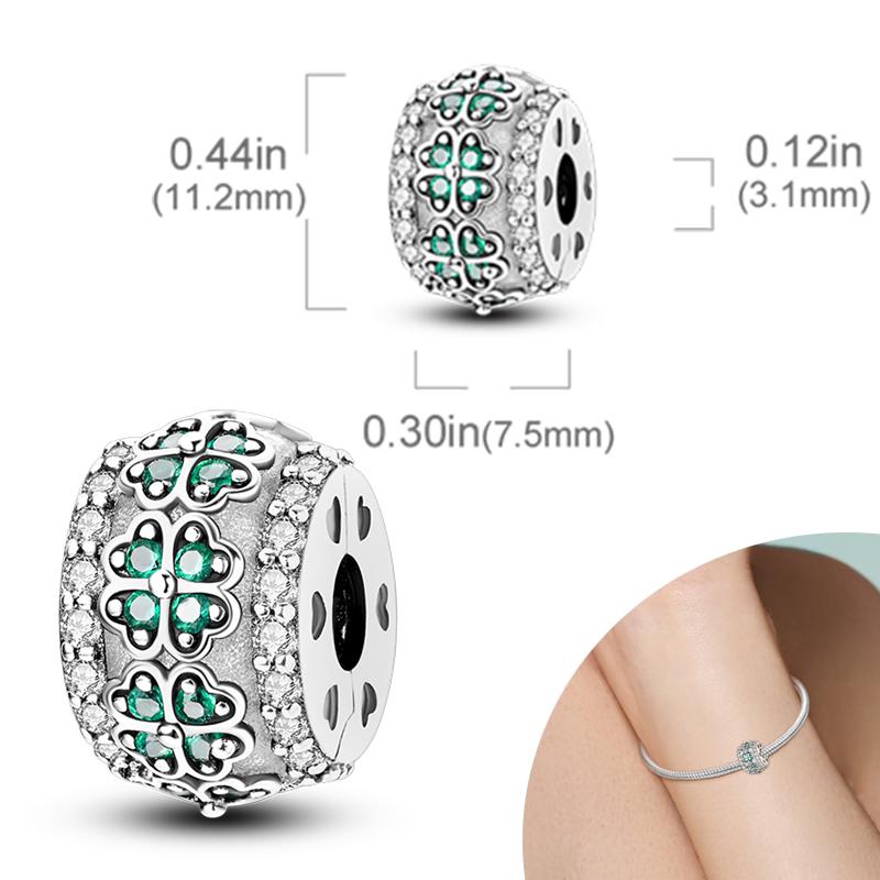 New 925 Silver Charms Bead Safety Chain Bead Fit Original Charms Bracelet Pendant Fine DIY Birthday Jewelry For Women