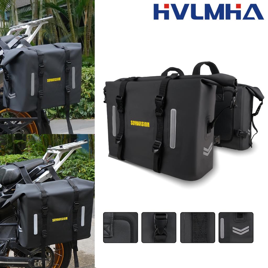 SOYAVISION Motorcycle Side Bag Fully Waterproof Inside 30L Universal Hook Saddle Bag With Removable Motorbike Luggage