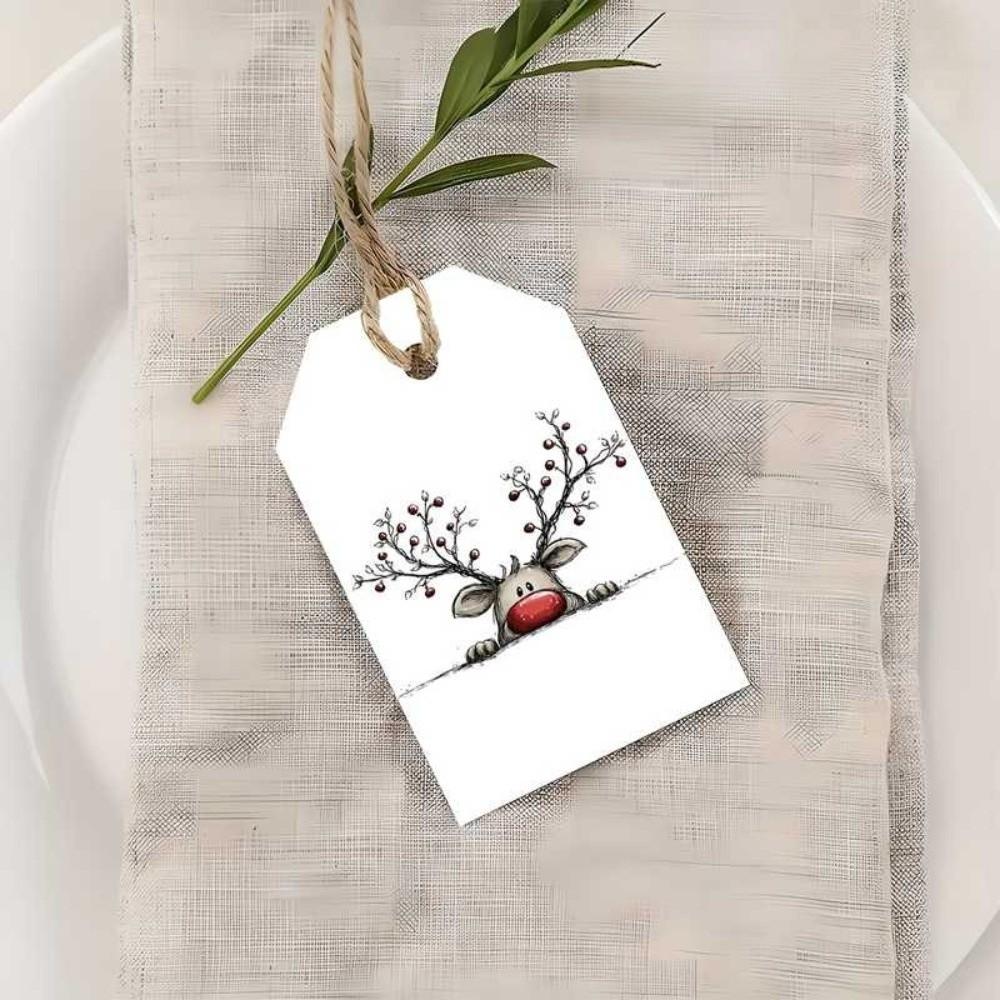 50 Sheets Handmade 3D Effect Label 10m Rope Paper Hang Tags  Clothes Packaging