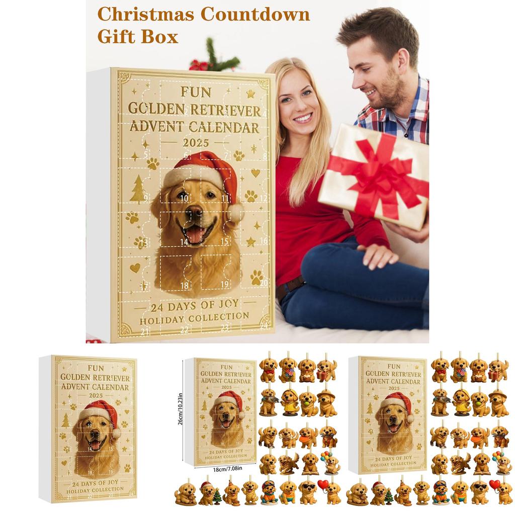 Dog Theme Christmas Advent Calendar With Acrylic Animal Figures For Holiday Gift Giving