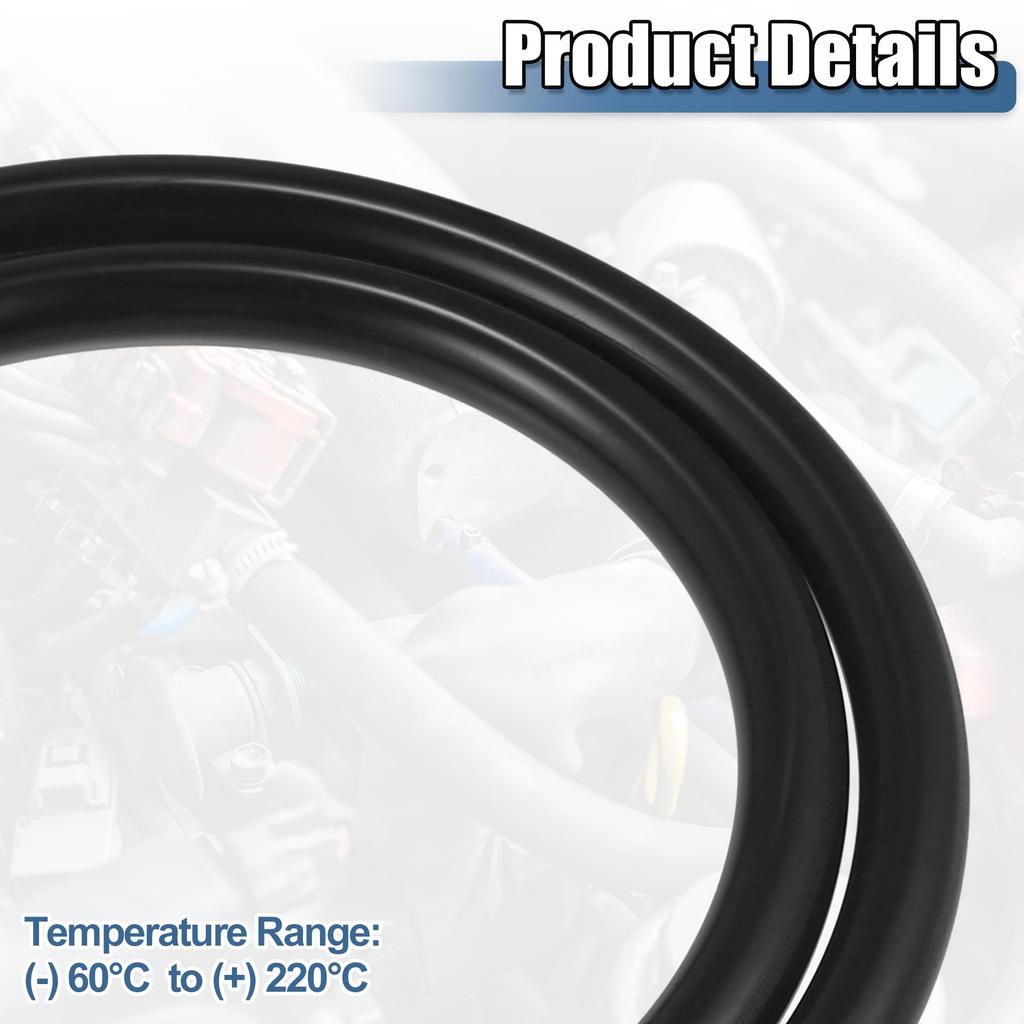 X AUTOHAUX 1 Set Silicone Vacuum Tube Hose 1m 6mm ID Engine Car Vacuum Silicone Hose Line Black