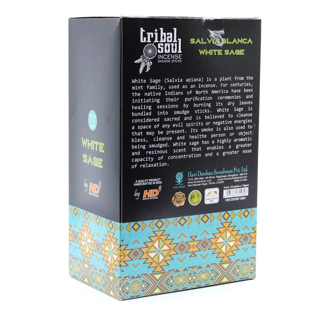 6x White Sage Incense Sticks, Tribal Soul