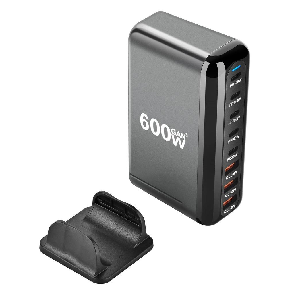 600W GaN Charger Hub Multi Ports QC PD USB C Fast Charging Station Adapter Compatible for IPhone 16/15/14 IPad MacBook Laptop