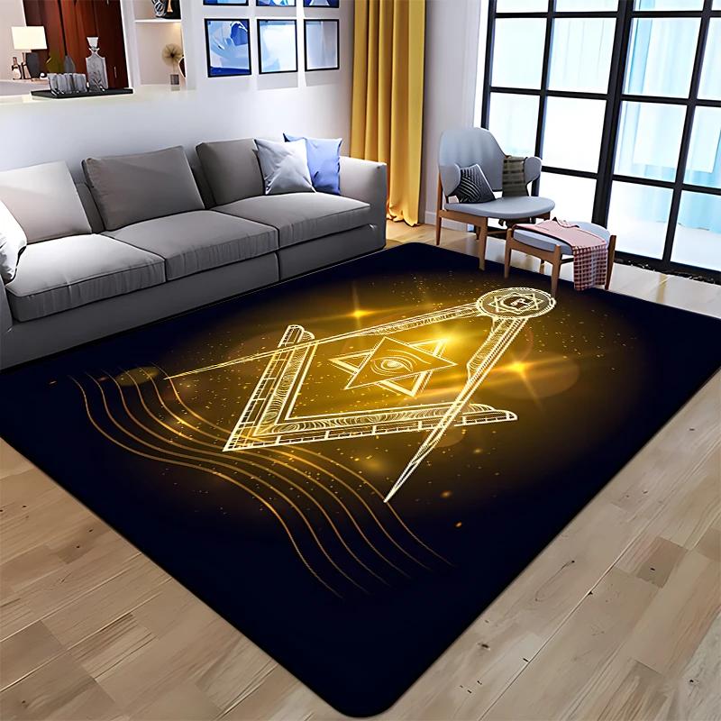 Masonic Illuminati Printed Pattern Rug Baby Play Crawl Floor Mats Living Room Carpets Decoration Fitness Pet Anti-slip Carpet