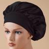 Faux Silk Satin Stretch Sleep & Shower Cap - Narrow Brim Round Cap for Hair Care