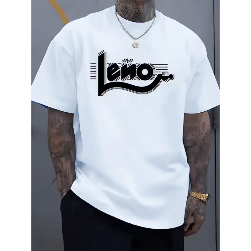 

European sizes Trendy Printed Men s T-Shirt, Summer Casual Versatile Top 4XL білий
