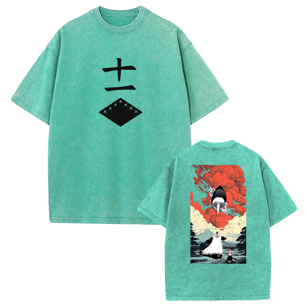 Zaraki Kenpachi Bleach Vêtements Anime Homme Femme T-shirts Oversize Manches Courtes T-shirt Lavé Rétro T-shirt Coton Hauts Harajuku