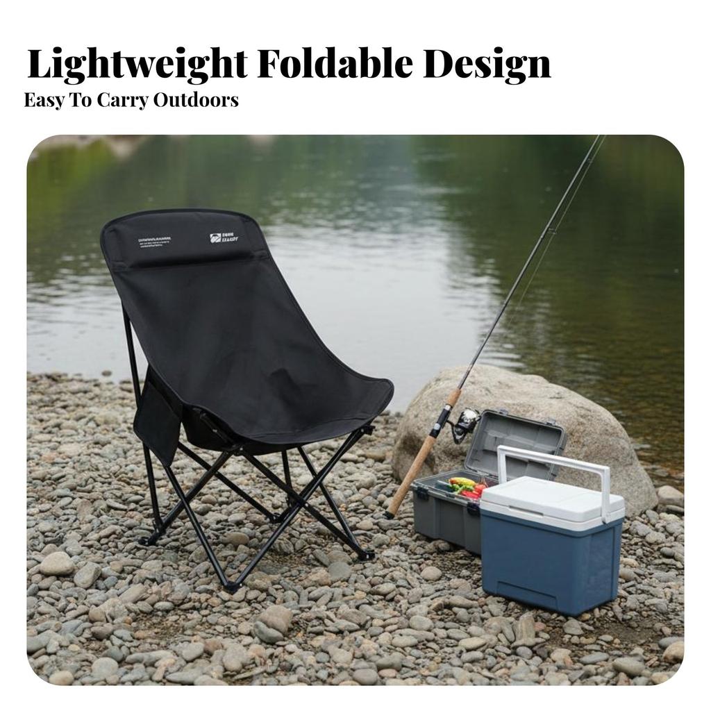 Highrear Moon Chair Foldable Highrear Foldable Chair Lightweight Long-Lasting Construction For Beachand Proceeders Rearpackers