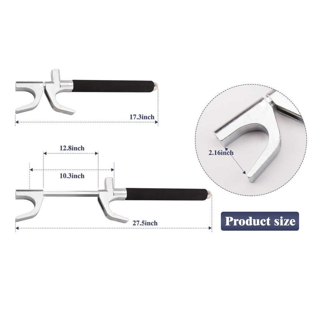 Car Steering Wheel Lock, Adjustable Anti-Theft Steering Wheel Lock with 3 Keys and Safety Hammer