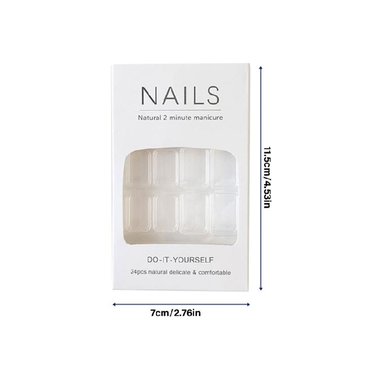 24 Stück Glänzende Natürliche Falsche Nägel mit Farbverläufen Landschaftsmalerei Designs Kurze Quadratische Form Press-On Nägel Kleben auf Nägel