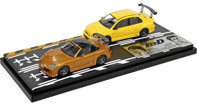 INTERALLIED MODELER'S 164 Initial D Set Vol.6 Satoshi Omiya Roadster (NB8C) & Kobayakawa Lancer Evolution VII Finished Product MD64206