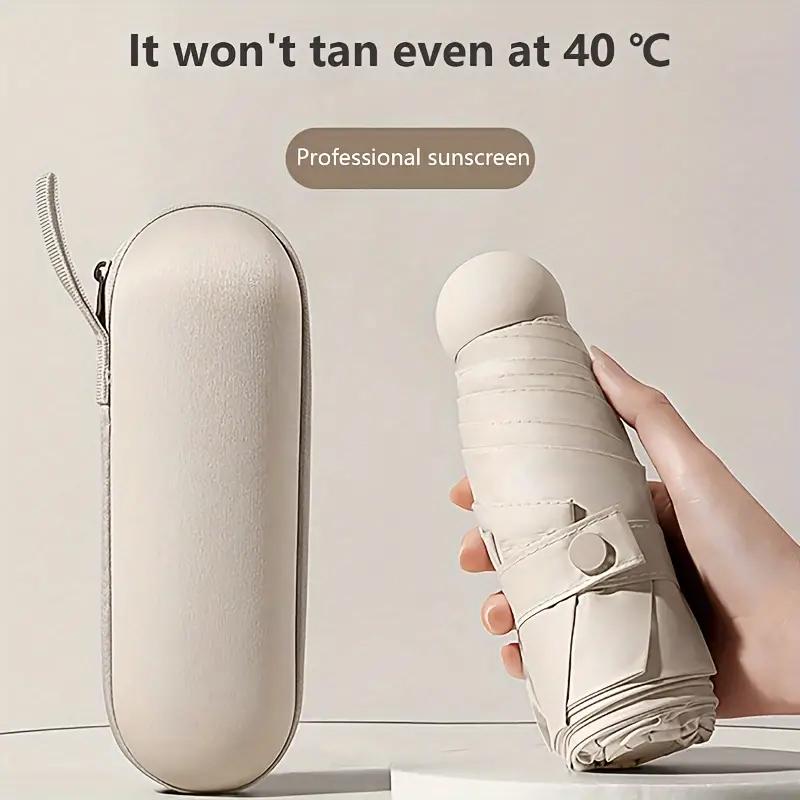 Ultralight Portable Capsule Umbrella UV Protection Umbrella Mini Five-fold Umbrella Eight Bone Pocket Umbrella Summer Outdoors