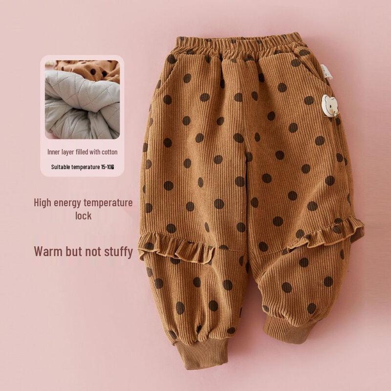 October Mommy Boys Winter Fleece Lined Cuffed Casual Pants 130